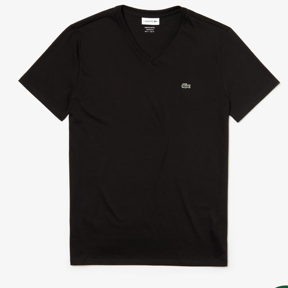 Lacoste TH6710 51 color 031 Men's V-Neck Pima Cotton Jersey T-Shirt